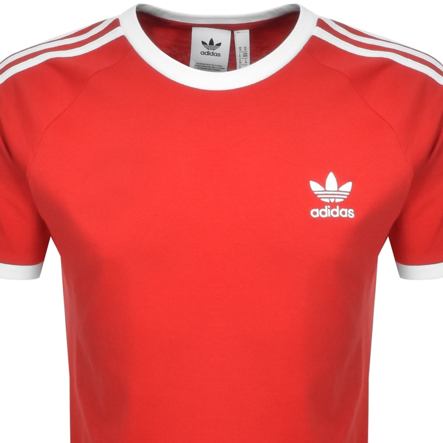 Alternative Image for Productadidas Originals 3 Stripe T Shirt Red2